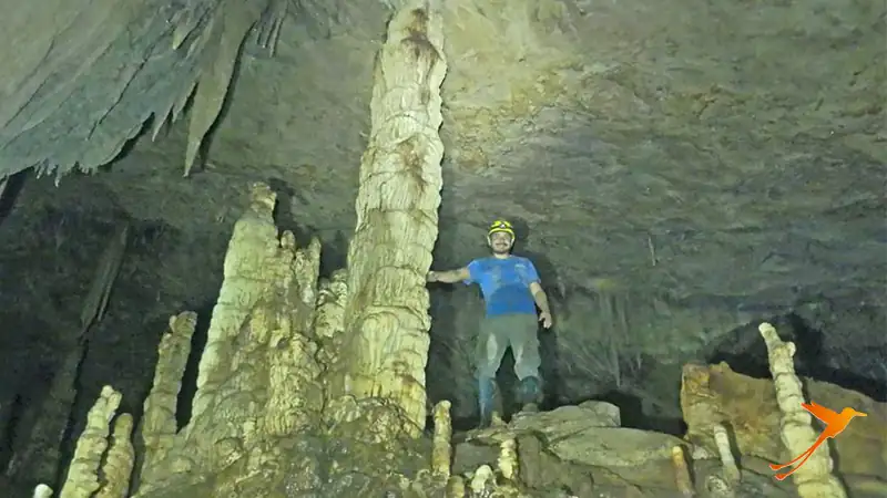 inside the Tayos Cave are impressive stalagmites