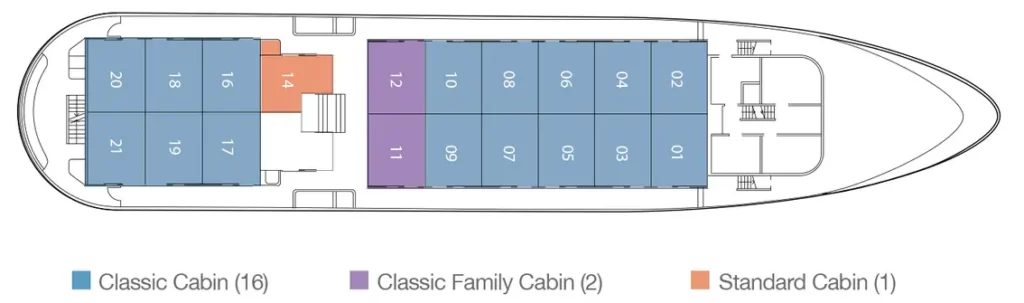 deckplan of Isabela II - cabin deck