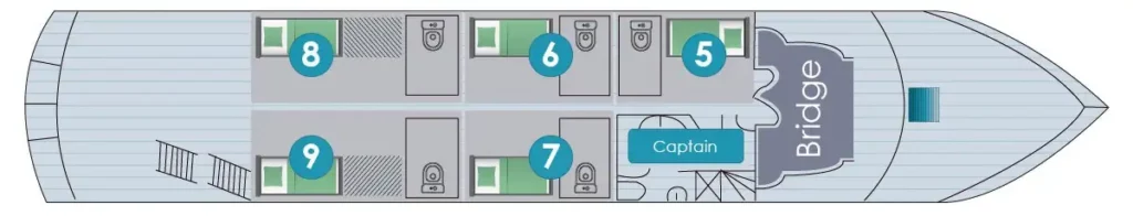 deckplan yacht Fragata - upper deck