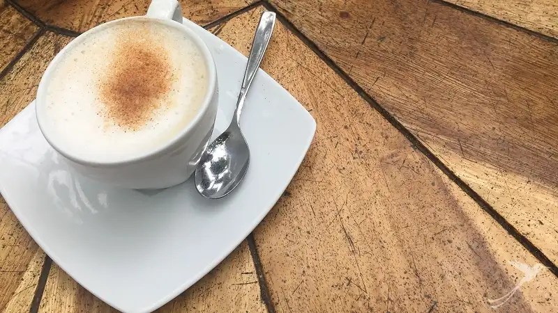 A cup of cofee in a restaurant in Ecuador