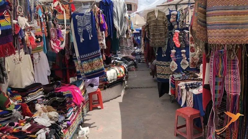 stands in the market of Otavalo