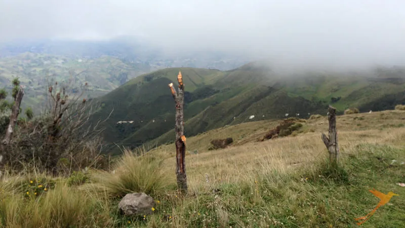 Hike through beautiful landscape to the Quilotoa crater