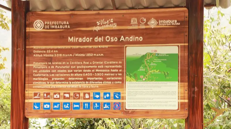 info sign at the andean bear reserve