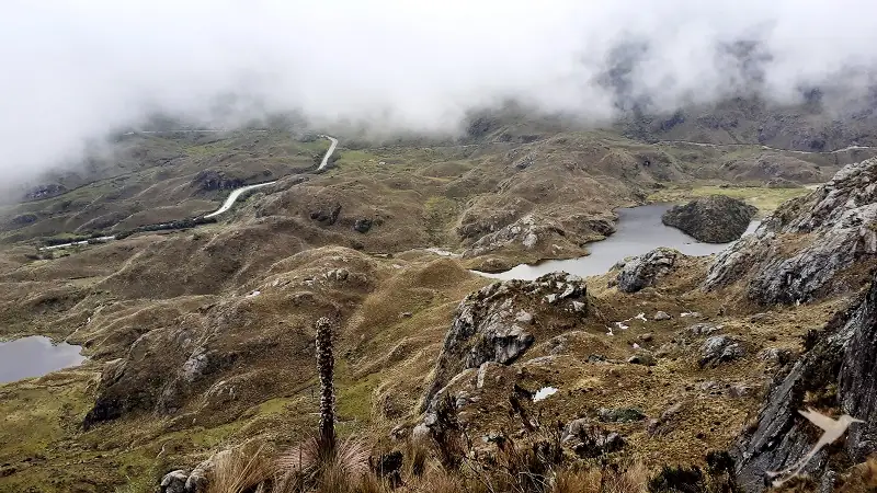 landscape of the Cajas National Park near Cuenca