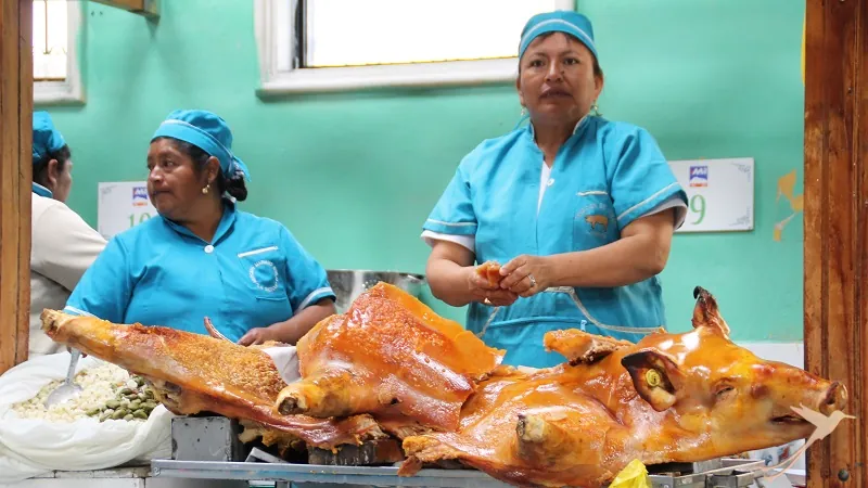 marcet in Riobamba with the typical hornado