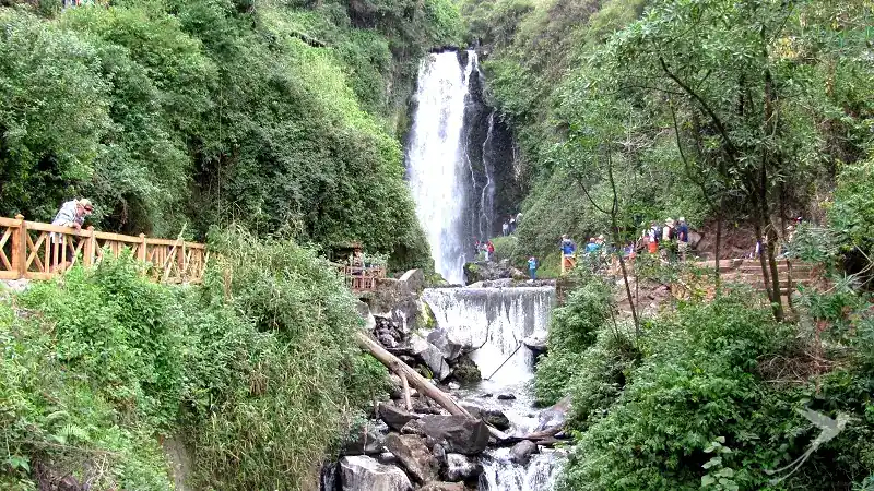 recreational area ogf the Pegiuche waterfall near Otavalo