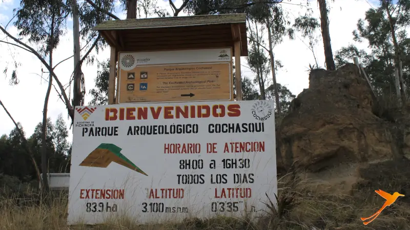 entrance sign at Cochasqui