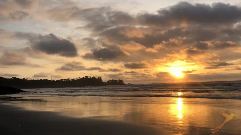 sunset at the Playa negra nearMompiche