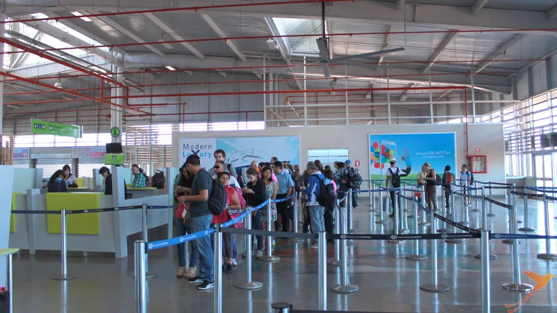 waiting at the airport of Baltra