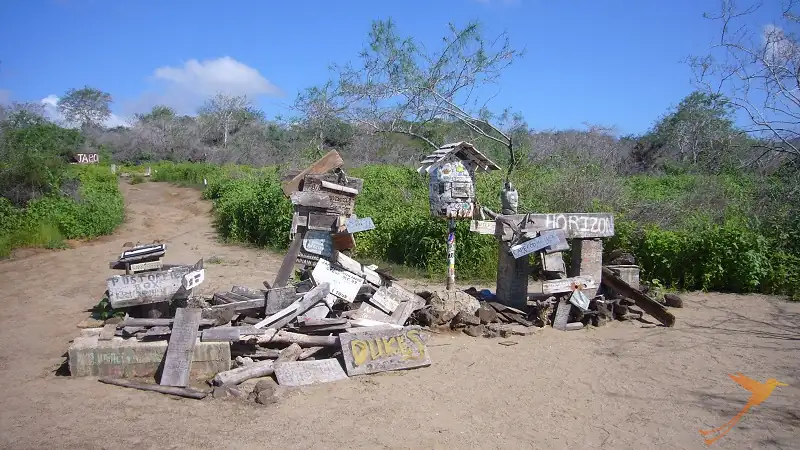 historic post boxes on Floreana Island