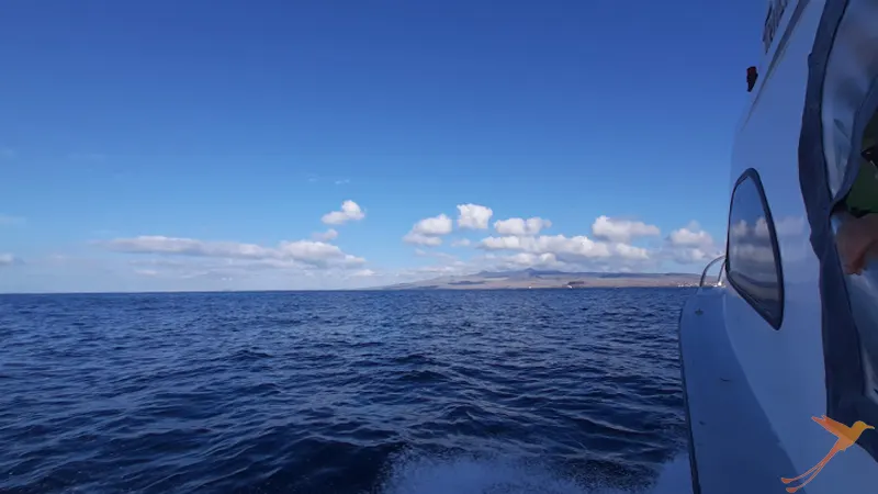 on the ferry to San Cristobal Isand