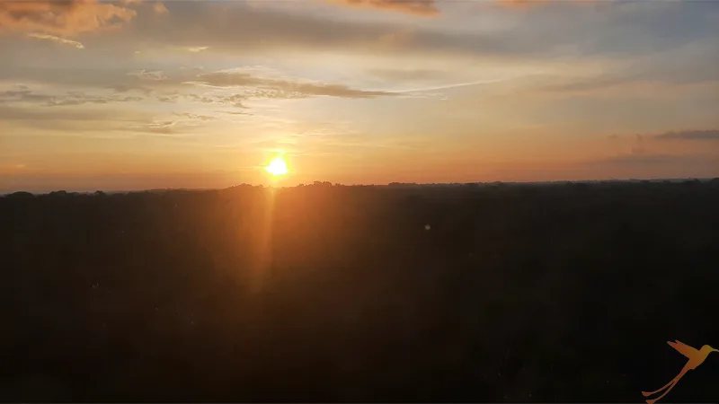 sunset at the Napo Cultural center