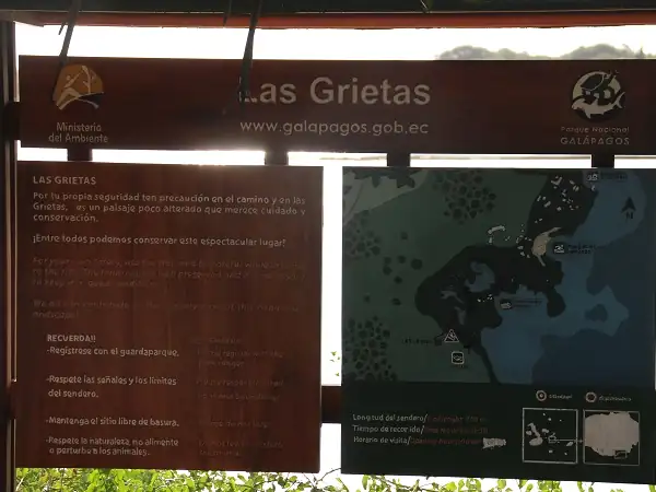 cartel informativo en Las Grietas