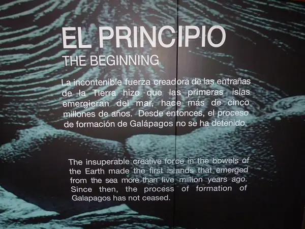 information sign at the interpretation Center on San Cristobal