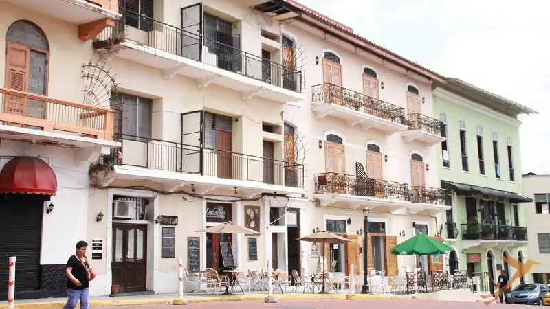 historic facade in the old town of Panama City