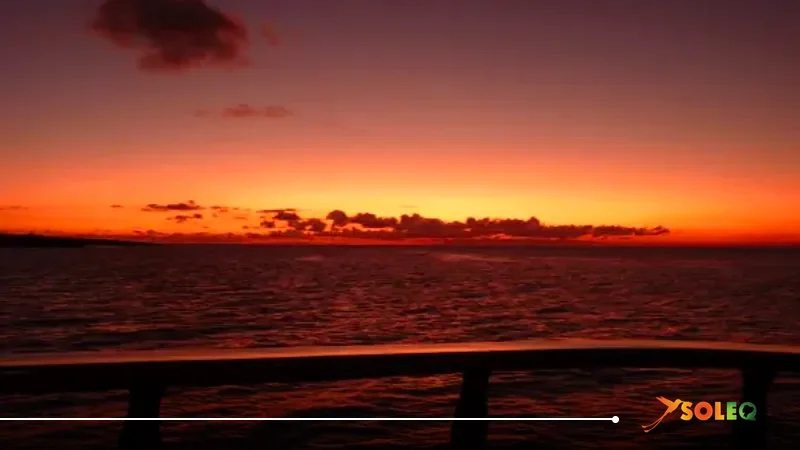 Sunset over the Pacific from a Galápagos cruise ship – Isabela Island