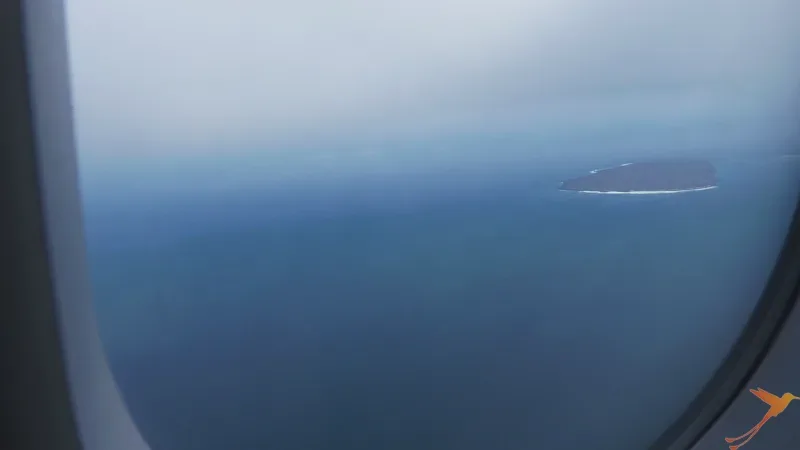 view from the plane to Galapagos