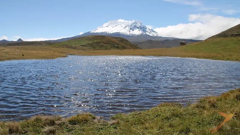 La Mica Lagoon with the Antisana volcano in the background