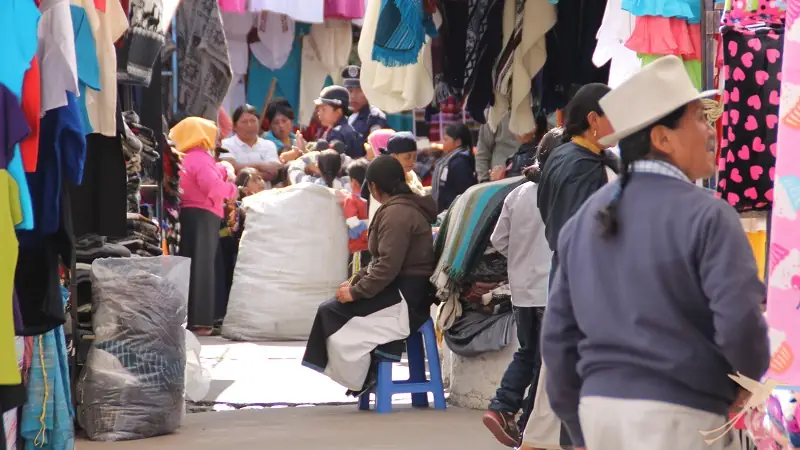 colorful market of Otavalo