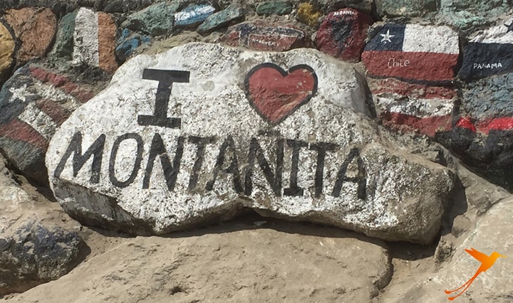 rock with montañita painting