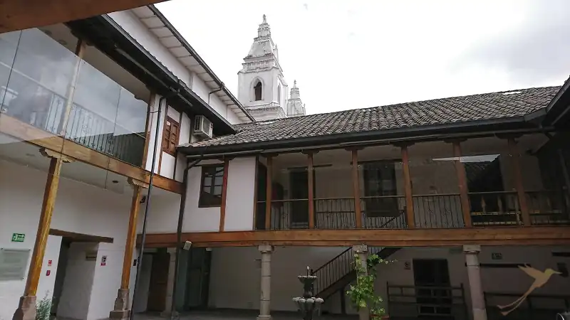 inner courtyard of the museum del Carmen Alto in the oldtown of Quito