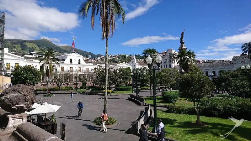 Plaza grande in the historic center of Quito