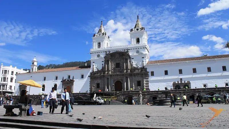 San Francisco Square in the historic center of Quito