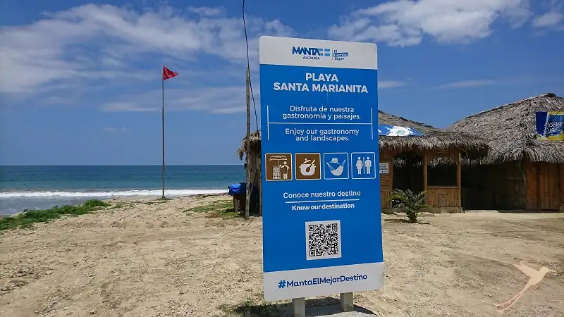 sign at the beach of Santa Marianita