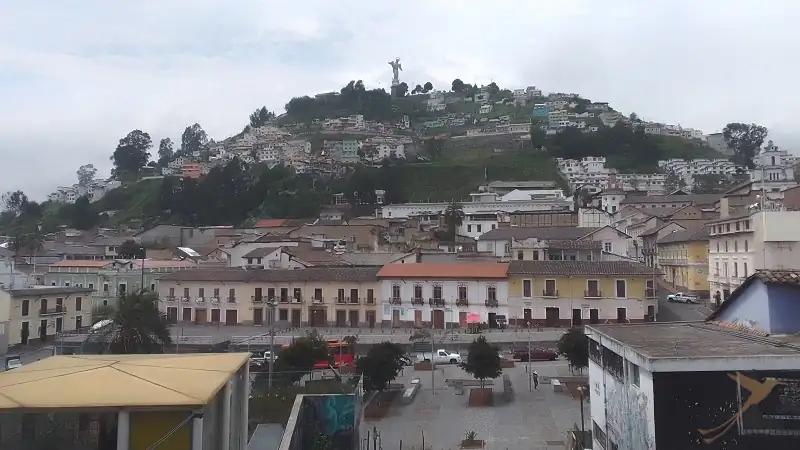 view of Panecillo fro the City museum of Quito