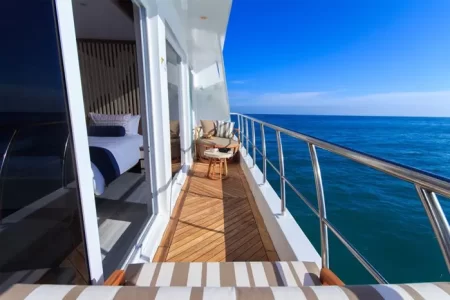balcony of a suite of the yacht Elite
