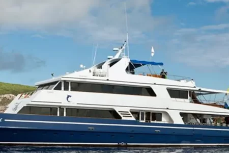 Yacht Galapagos Sky in the ocean