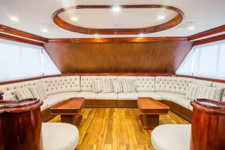 interior salon of Galapagos Sky