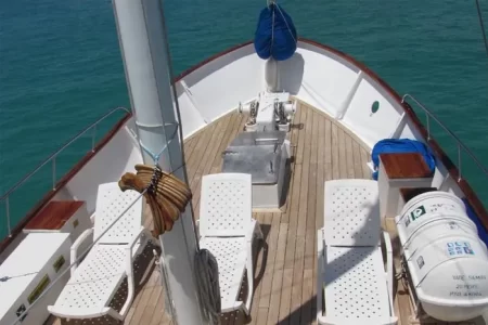 Sailboat Samba sun deck from above