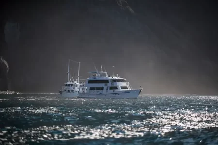 yacht fragata in the night
