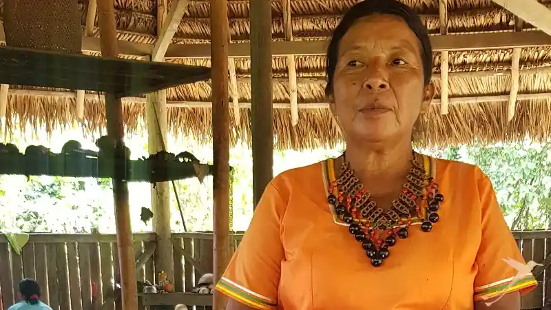 indigenous woman of the Añangu culture in the Yasuni National park