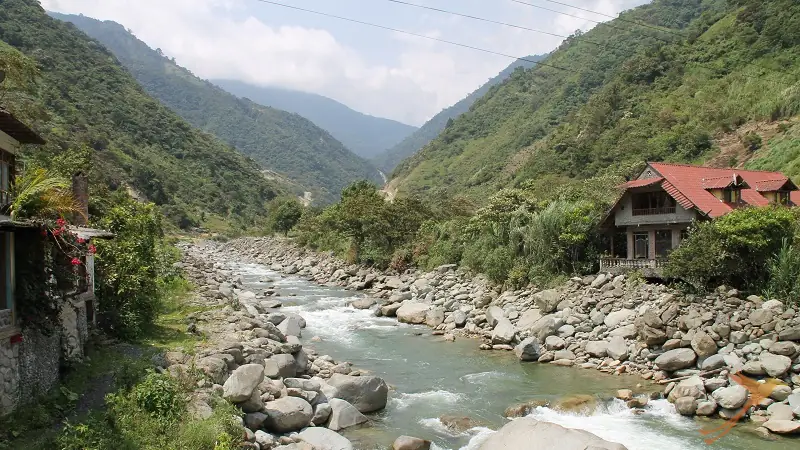 river Upano at the Hosteria Arrayan y Piedra