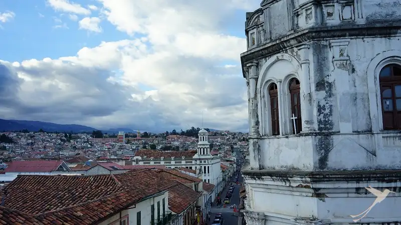 view over the old town of Cuanca with historical building